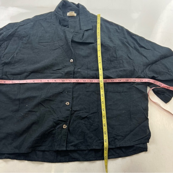 BillaBong women’s black oversized cropped button down shirt S L111-5 - Picture 4 of 6